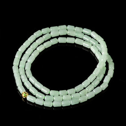 Three‑Ring Light Green Jade Bracelet — Feng Shui Elegance