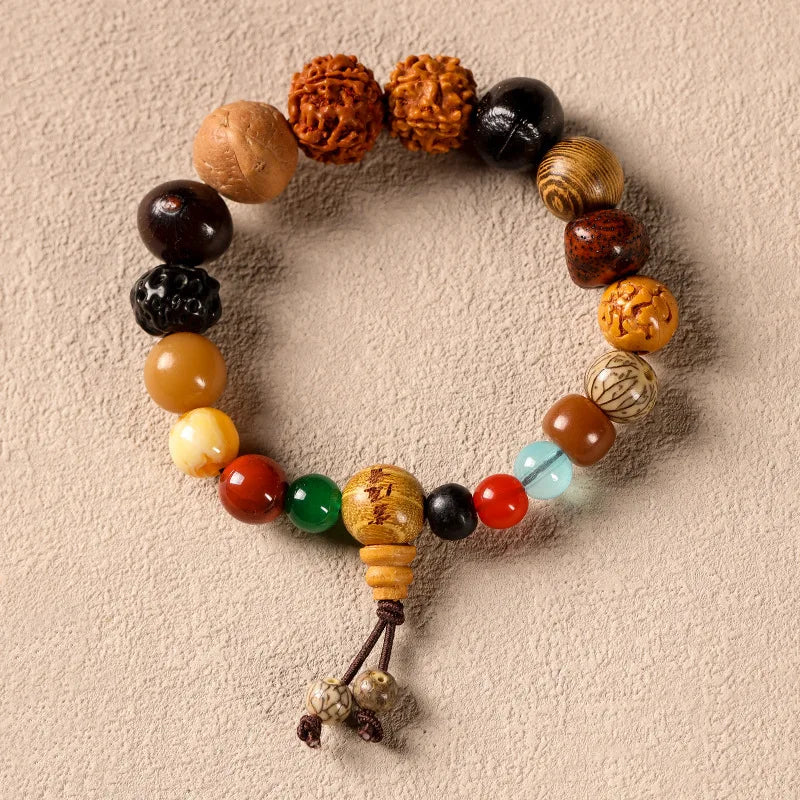 Bodhi 18-Seed Multi-Treasure Temple Bracelet – Feng Shui Amulet