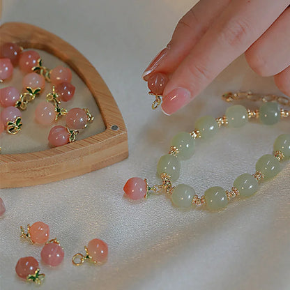 Lucky Jade Antique Gong Bell Bracelet — Boho Feng Shui Charm