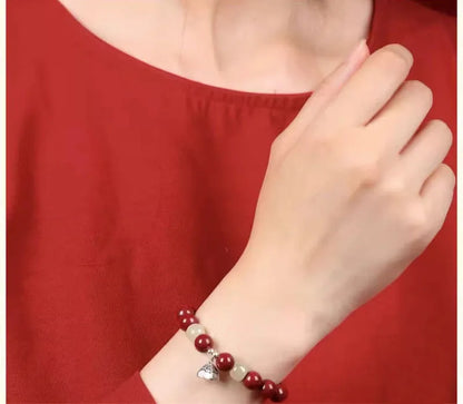 Cinnabar Ben Ming Nian Red-Rope Wealth Amulet Bracelet