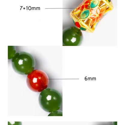 Hotan Jasper & Sterling Silver Hand-String Bracelet for Women