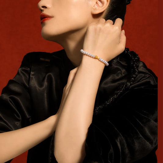 Freshwater White Pearl Hand-Strung Bracelet｜Mother's Day Gift