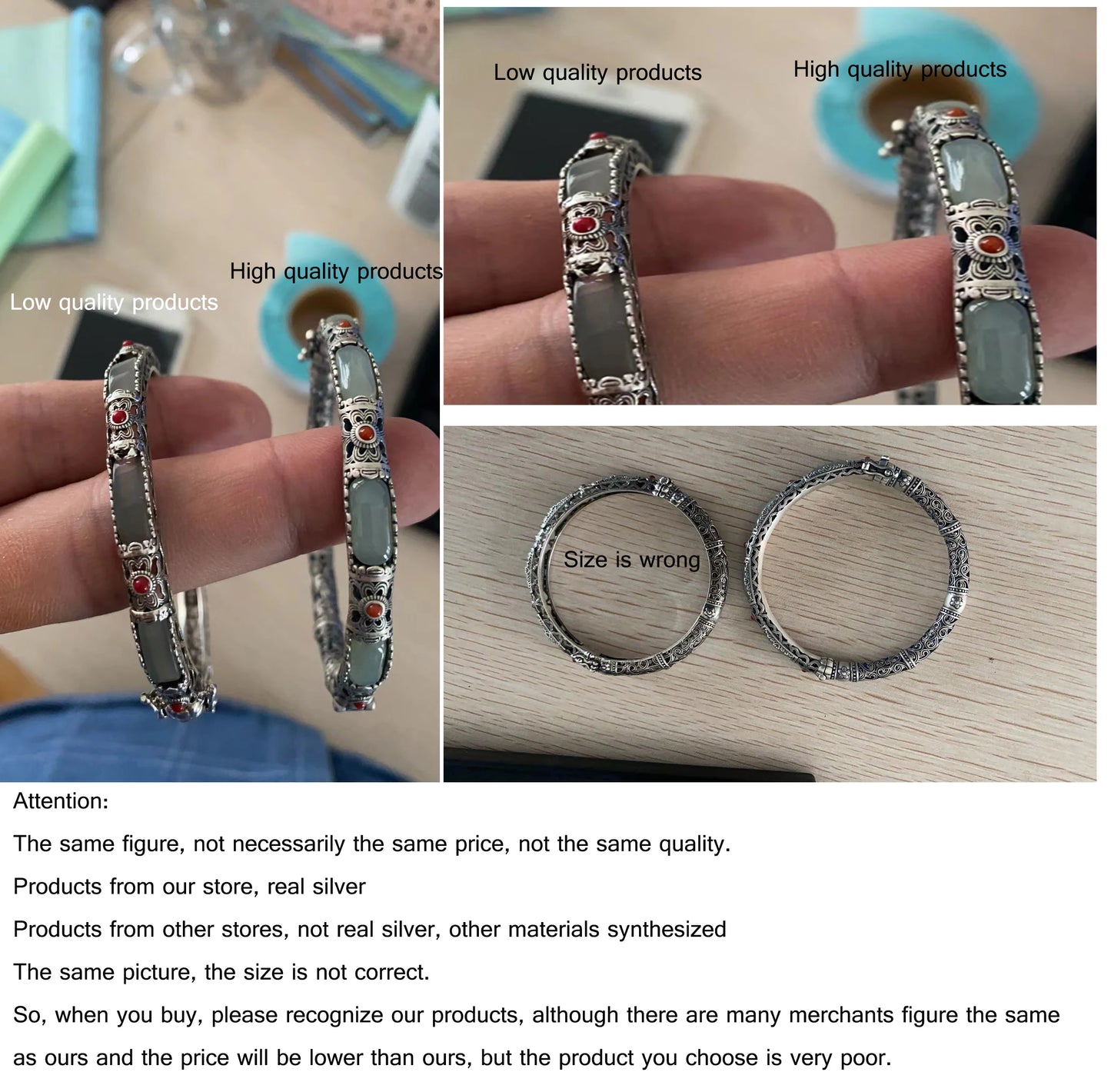 Hollow Butterfly Jade Bangle — Vintage Silver-Tone Bracelet