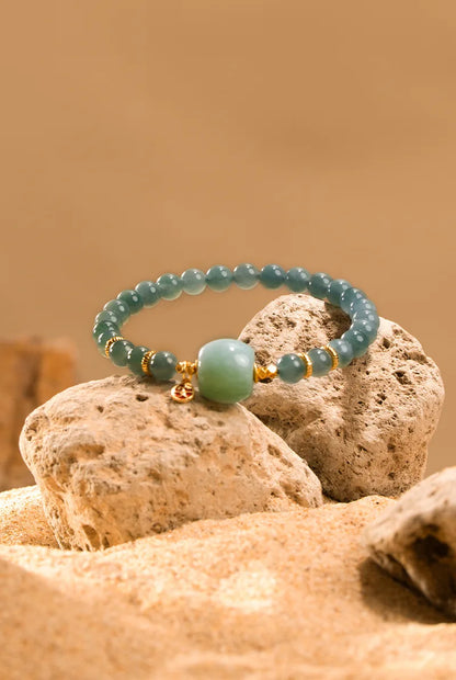 Natural Jade Emerald 10mm Green Bead Bracelet | Feng Shui Charm
