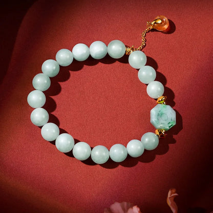 Natural Jade Ball Bracelet — Vintage Lucky Handmade Charm