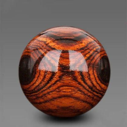 Hainan Sea-Yellowwood Bracelet — Ghost-Eye Grain Carving