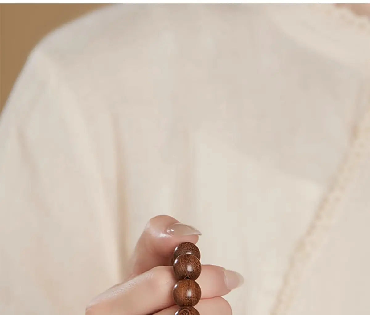 天然金丝楠木佛珠手串｜男女沉香木质念珠护身