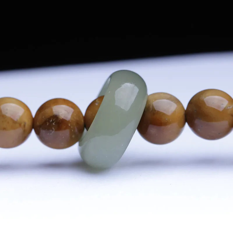 Hotan Jade 8mm Double-Layer Buddhist Bracelet｜Feng Shui Amulet