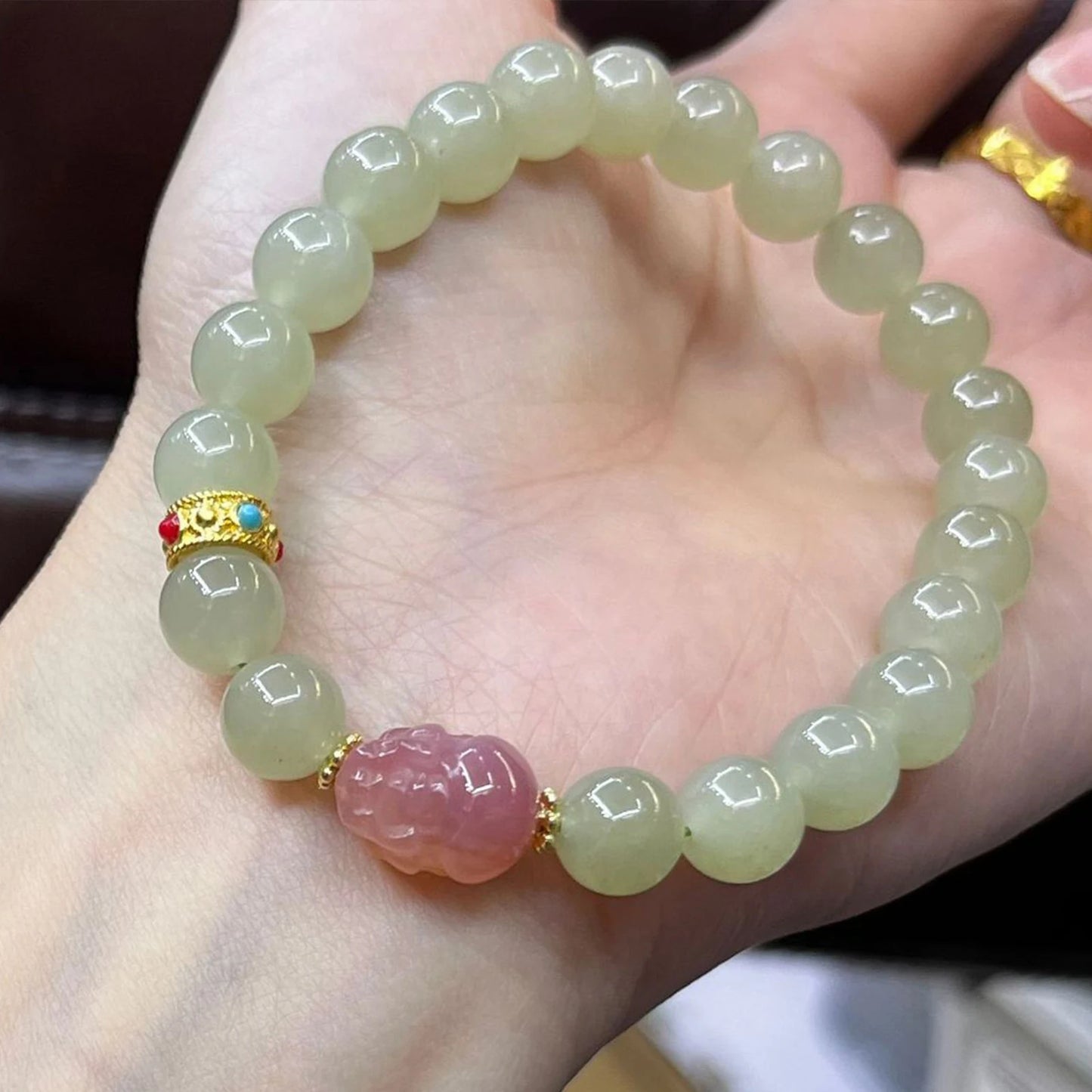 Natural White Hetian Jade Bangle – Lucky Red Skin Clear Water