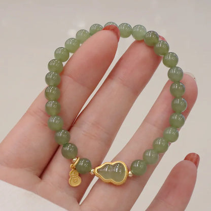 Fu Character Hotan Jade Gourd Bracelet — Sailor Chain Gift