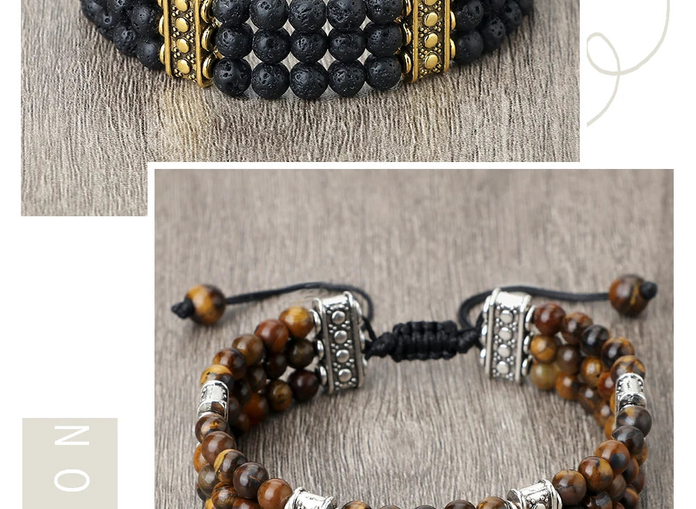 4mm虎眼石三层编织手链｜灵性护身开运手环