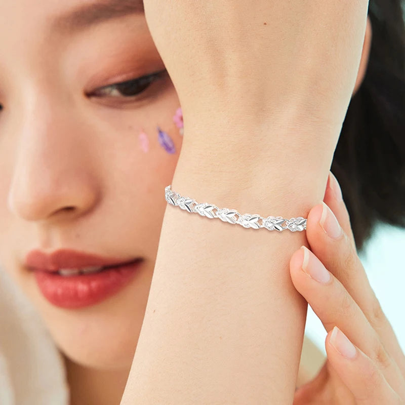 Silver-White Zodiac Rabbit Bracelet for Women - Hetian Jade