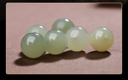 Peach Blossom Hotan Jade Ice-Bead Hand Chain｜Clear Water Bracelet