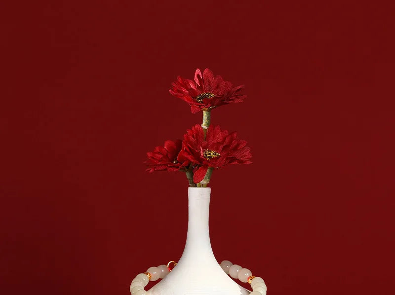 Natural Hetian Jade Bracelet for Women｜Silver & Gold-Plated Accents