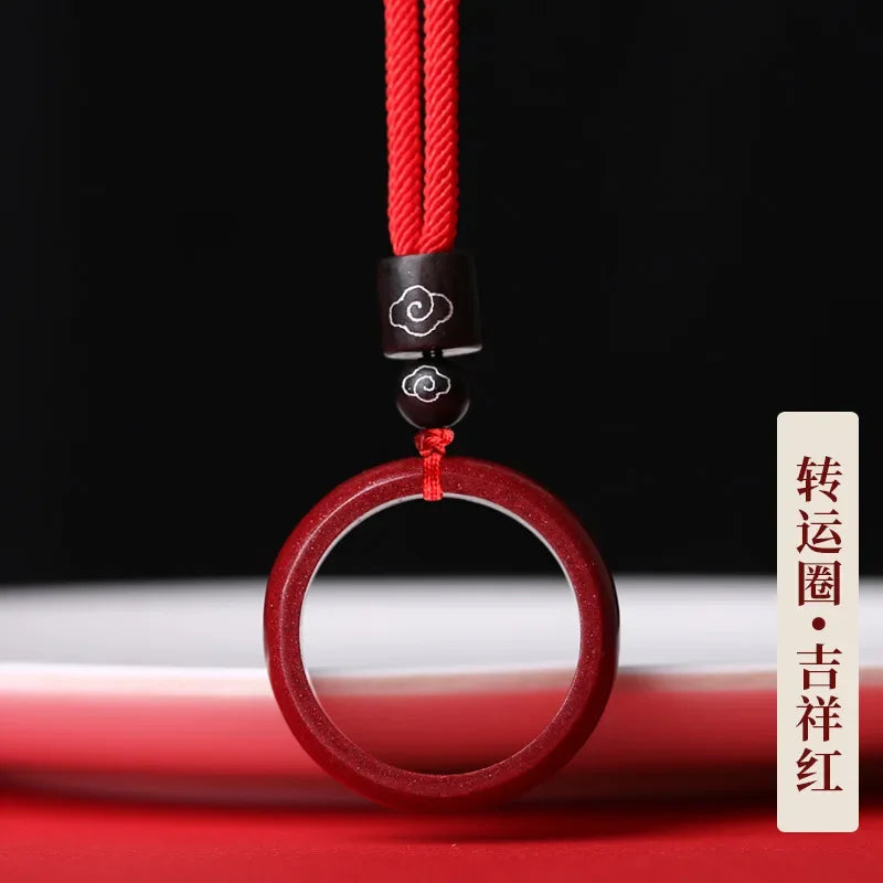 Cinnabar Six-Character Birth-Year Pendant Necklace