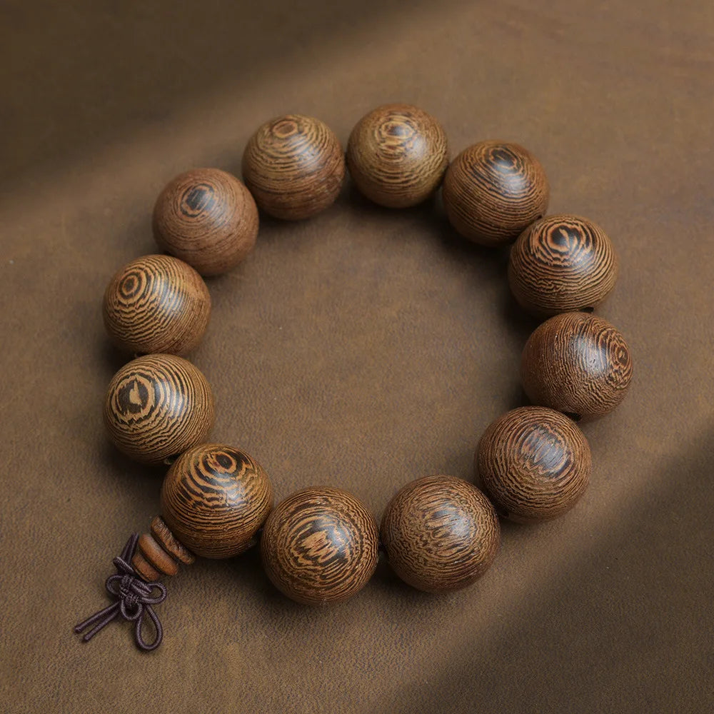 Old Seasoned Chicken Wing Wooden Buddha Prayer Beads Pieces Wind Men And Women Bracelet Holding Gift  Wooden jewelry