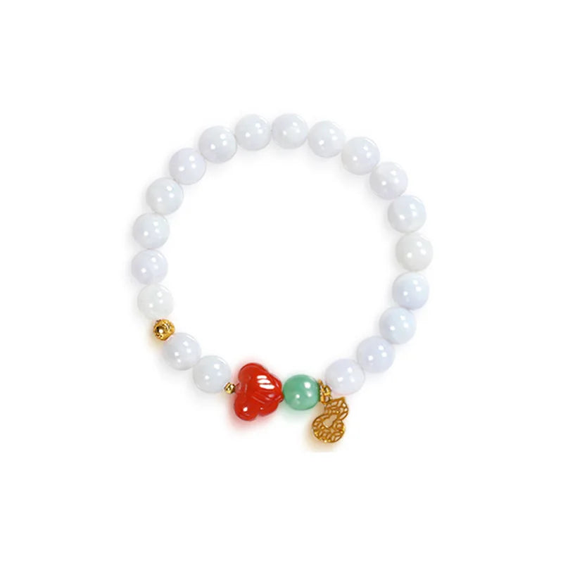 Light Purple Hetian Jade & Pearl Bracelet｜Elegant Continuous Hand String Gift