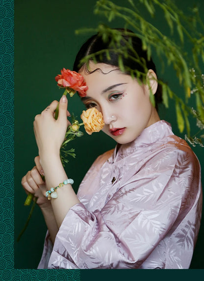 Green Agate & Hotan Jade Gourd Bracelet｜Classic Couple Gift