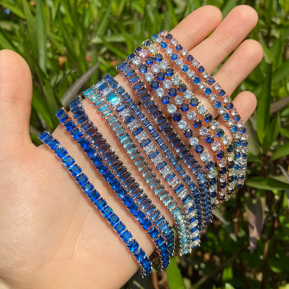 Mystic Blue Zirconia Adjustable Tennis Bracelet