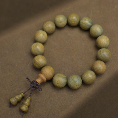 Green Buddha Sandalwood Bracelet — Ethnic Feng Shui Charm