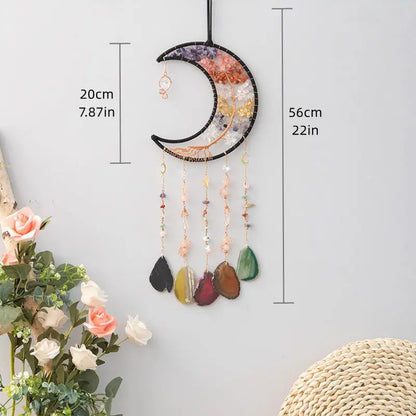 粉水晶生命之树捕光挂饰｜招爱转运能量水晶