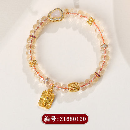 Natural Yellow Crystal Faceted Bead Bracelet | Lucky Charm for Wealth & Positivity