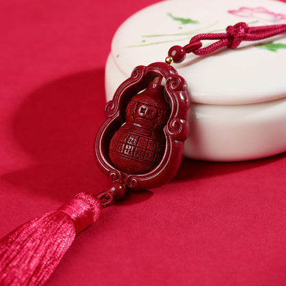 Natural Purple Gold Sand Gourd Car Hanging for Wealth Prosperity and Happiness