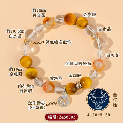 Twelve Constellations Natural Crystal Bracelet｜Spiritual Fortune & Cosmic Protection Jewelry