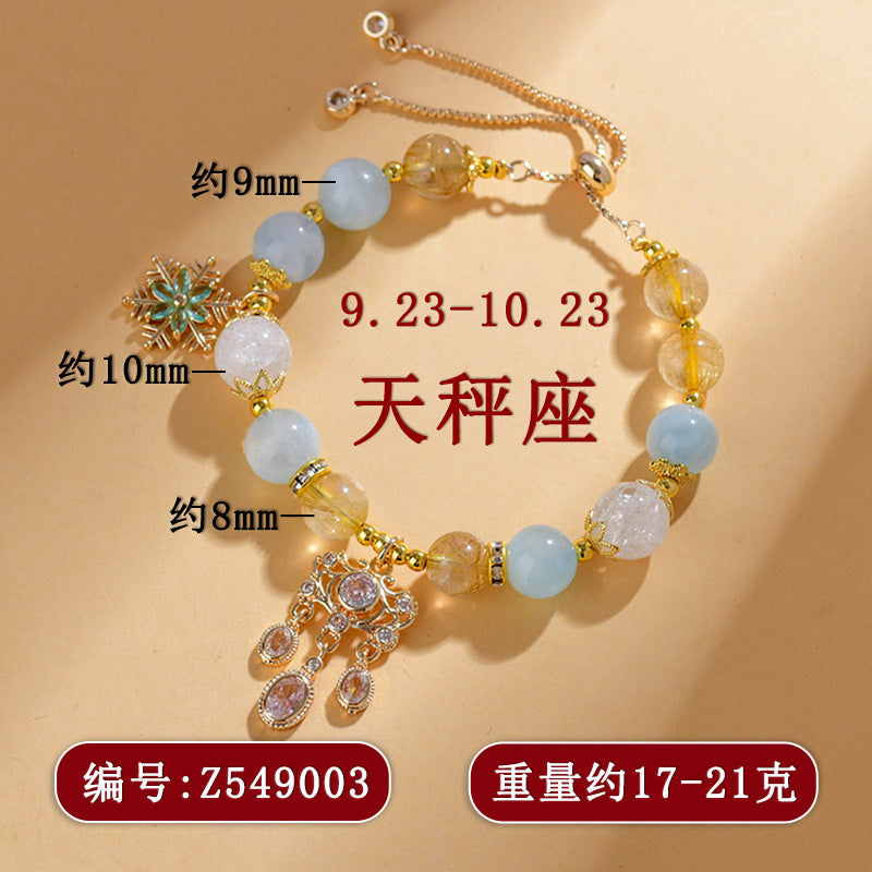 Libra Crystal Zodiac Bracelet | Balance Harmony & Positive Energy Talisman