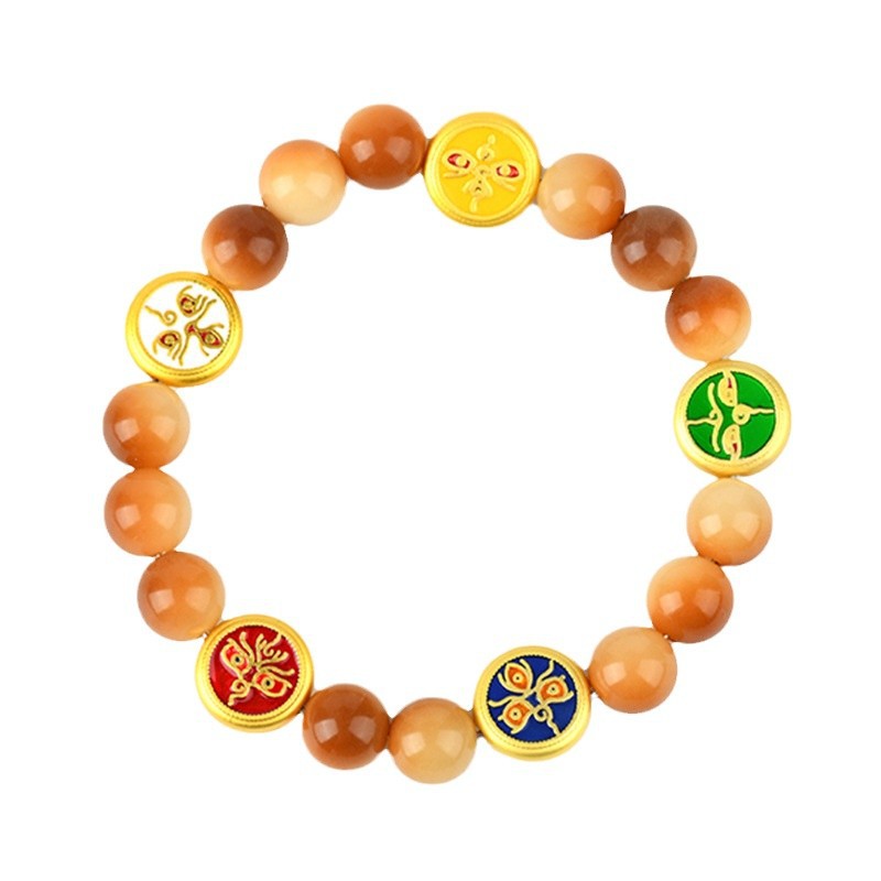 Bodhi Root Five Directions God of Wealth Bracelet | Chinese Style Spiritual Jewelry