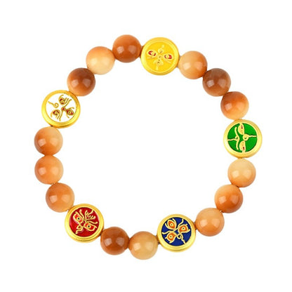 Bodhi Root Five Directions God of Wealth Bracelet | Chinese Style Spiritual Jewelry