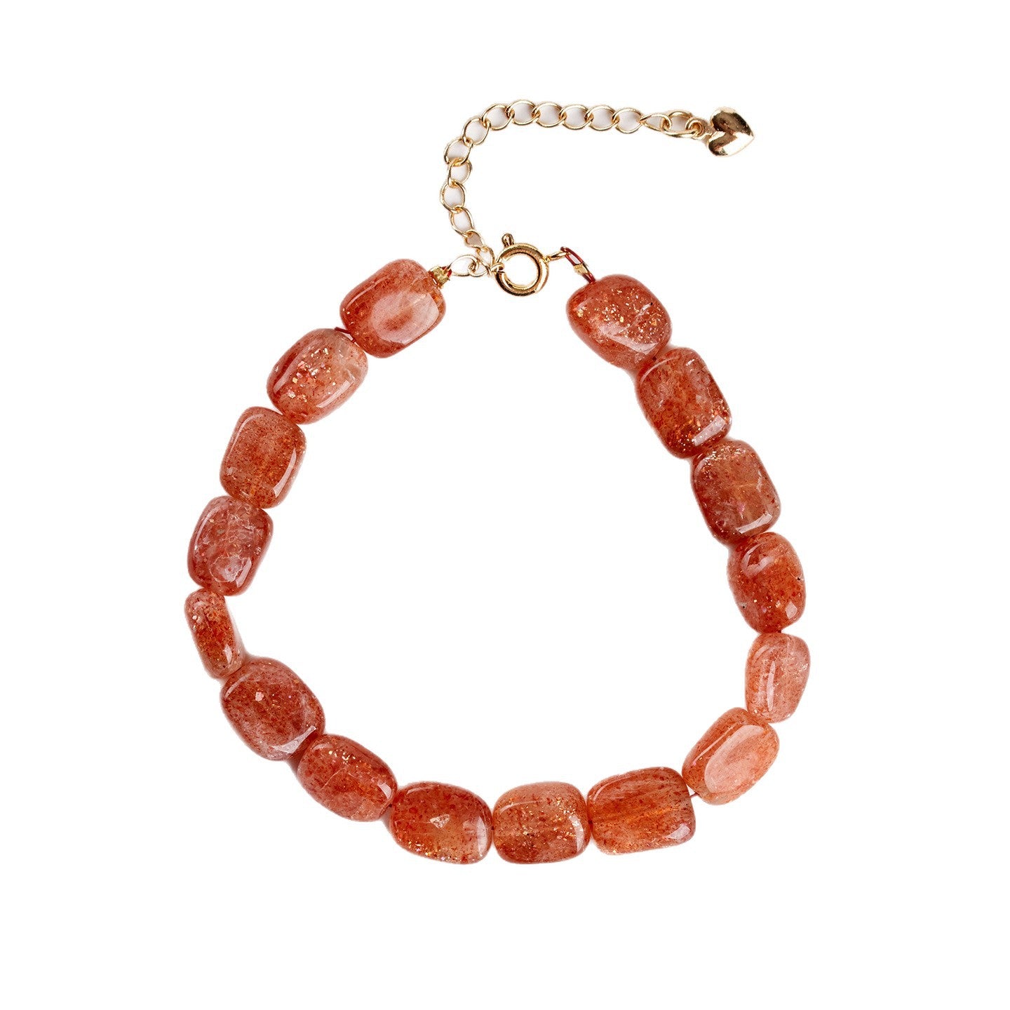 Natural Crystal Strawberry Bracelet | Adjustable Feng Shui Charm for Women's Luck
