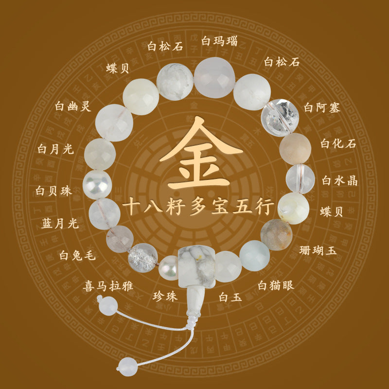 Eighteen Seeds Crystal Five Elements Harmony Bracelet for Couples - Balance and Fortune