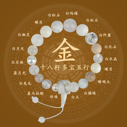 Eighteen Seeds Crystal Five Elements Harmony Bracelet for Couples - Balance and Fortune