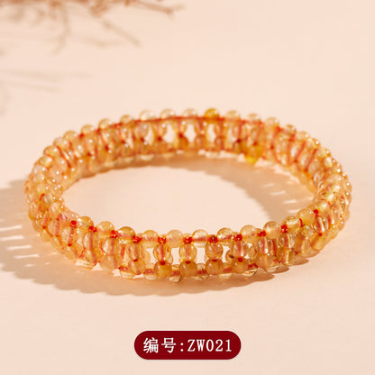 Golden Rutilated Quartz Bracelet | Wealth & Energy Crystal Jewelry for Women