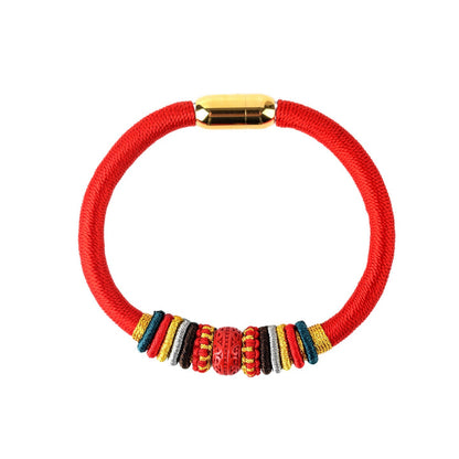 Sacred Garuda Vajra Knot Cinnabar Bracelet - Five Elements Protection for Zodiac Year