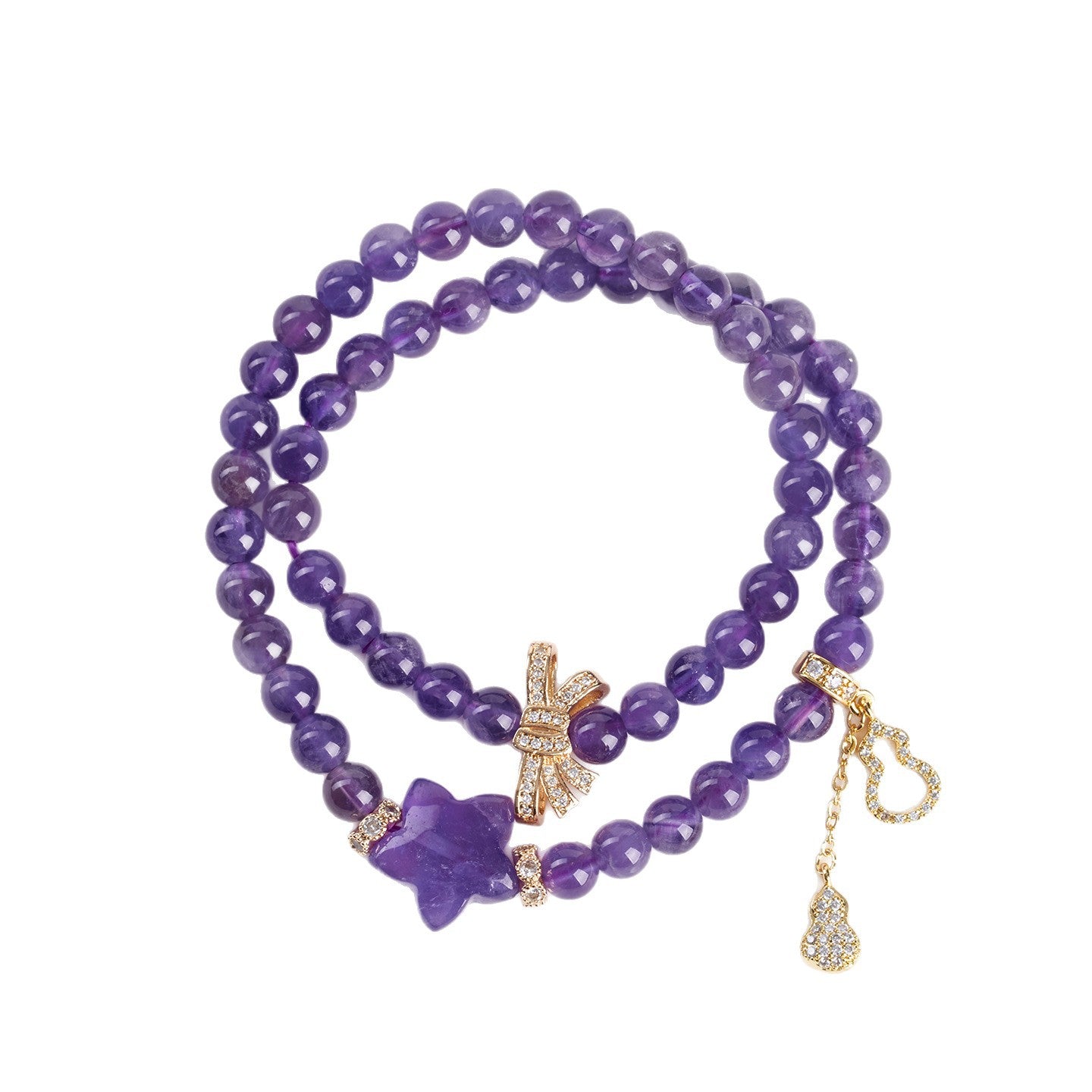 Natural Amethyst Double Circle Bracelet | Spiritual Harmony & Elegant Protection