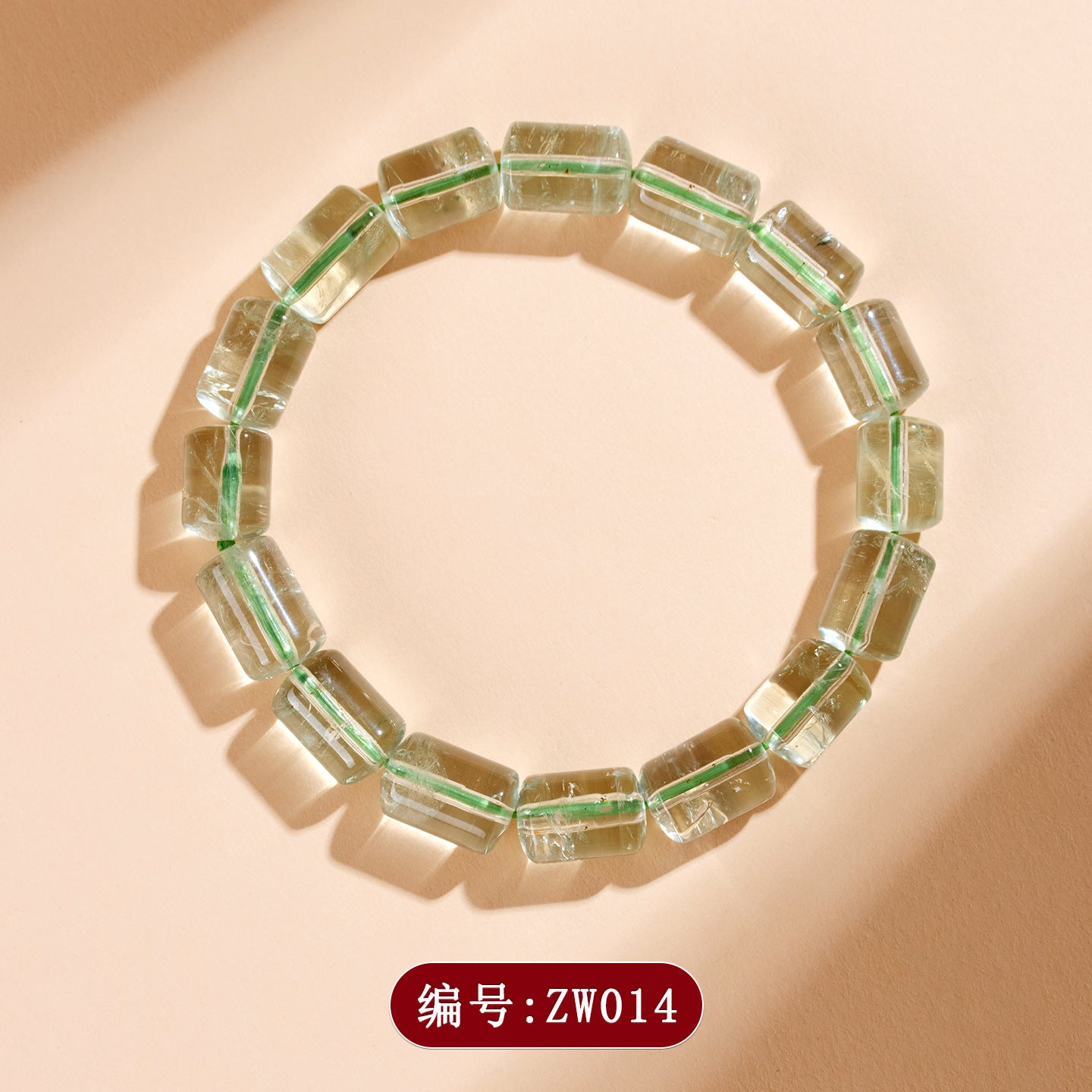 Natural Green Crystal Barrel Bead Bracelet | Elegant Charm for Women's Luck & Style