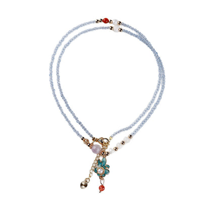 Pearl Southern Red Agate Multi-Circle Bracelet | Elegant Women's Collarbone Necklace for Fortune & Protection