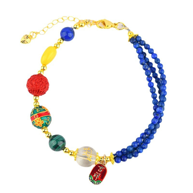 Zodiac Three-Planet Multi-Gemstone Bracelet for Spiritual Protection and Fortune