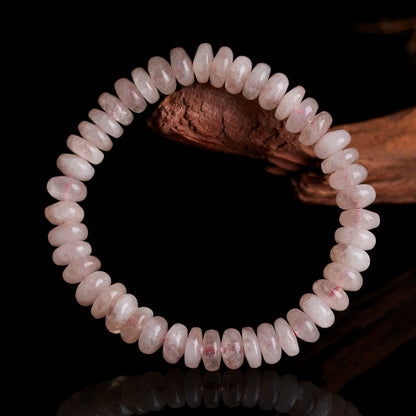 Pink Morganite Single Circle Bracelet | New Chinese Style Love & Fortune Energy