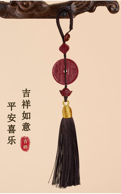 Purple Gold Cinnabar Mountain Ghost Flower Keychain | Natural Raw Ore Talisman for Protection & Luck