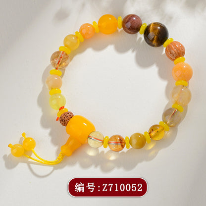 Eighteen Seeds Crystal Five Elements Balance Bracelet - Earth Replenishment for Men & Women