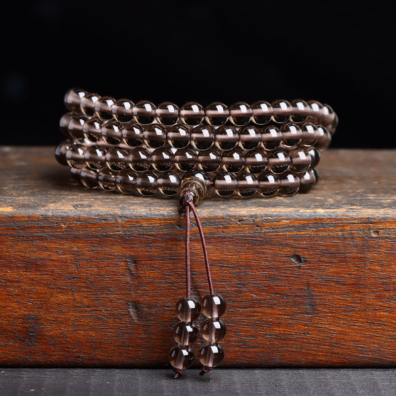 Natural Obsidian 108 Buddha Beads Multi-Circle Bracelet | Spiritual Protection Talisman