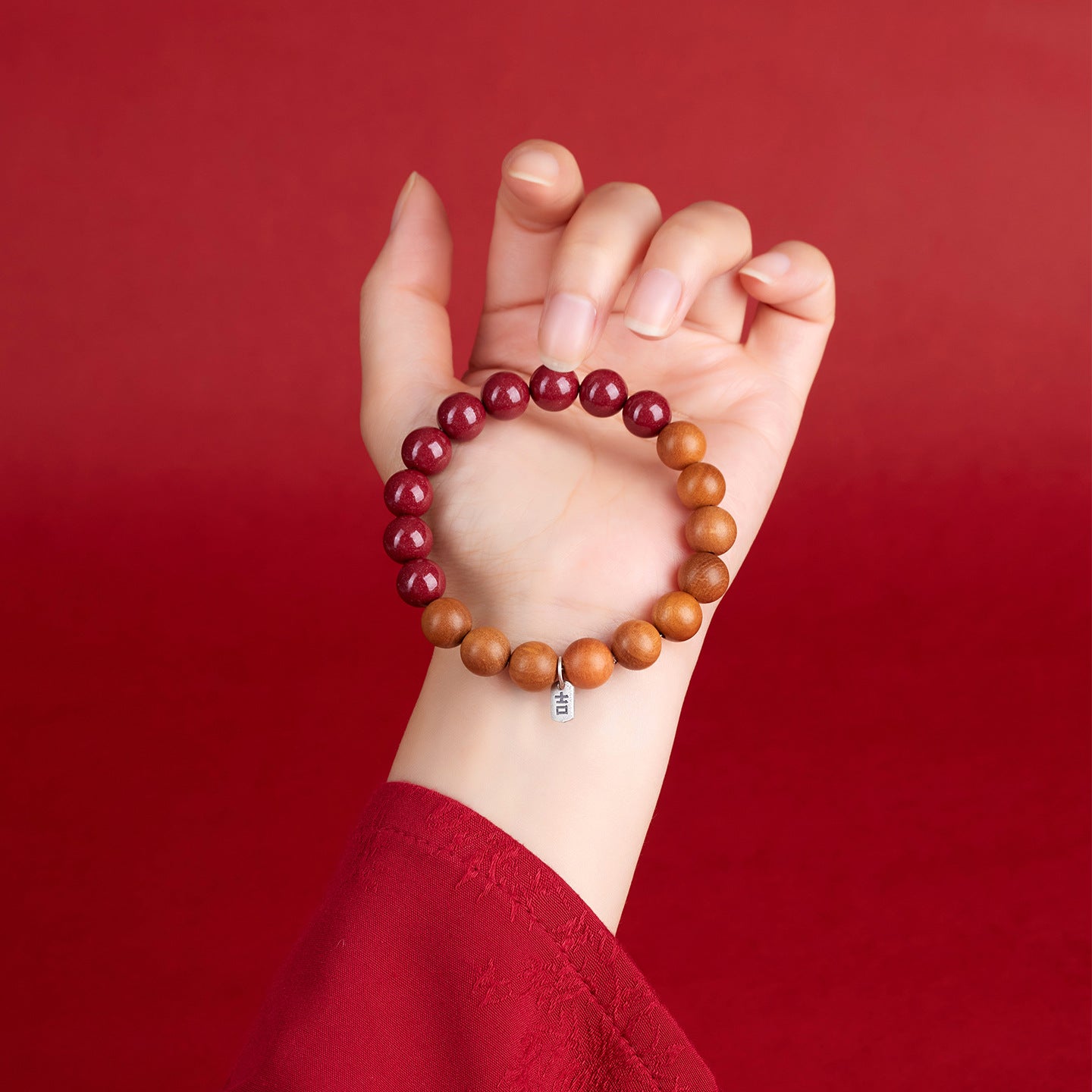 Natural Cinnabar Peach Wood Bracelet | Chinese Spiritual Protection Jewelry for Men and Women