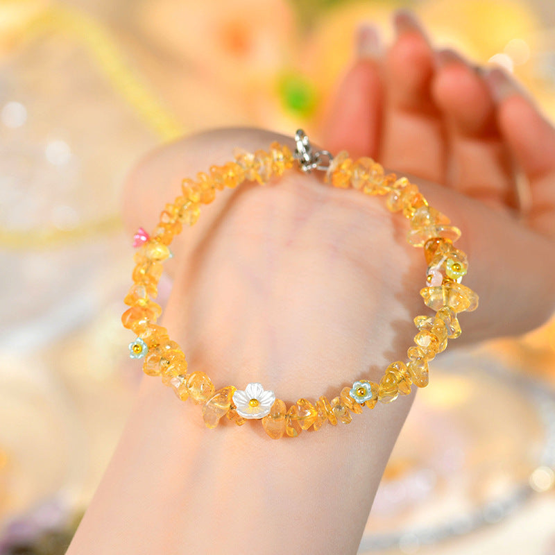 Natural Crystal Crushed Stone Bracelet Aquamarine Amethyst Citrine Irregular Fashion Original Women's Bracelet Jewelry