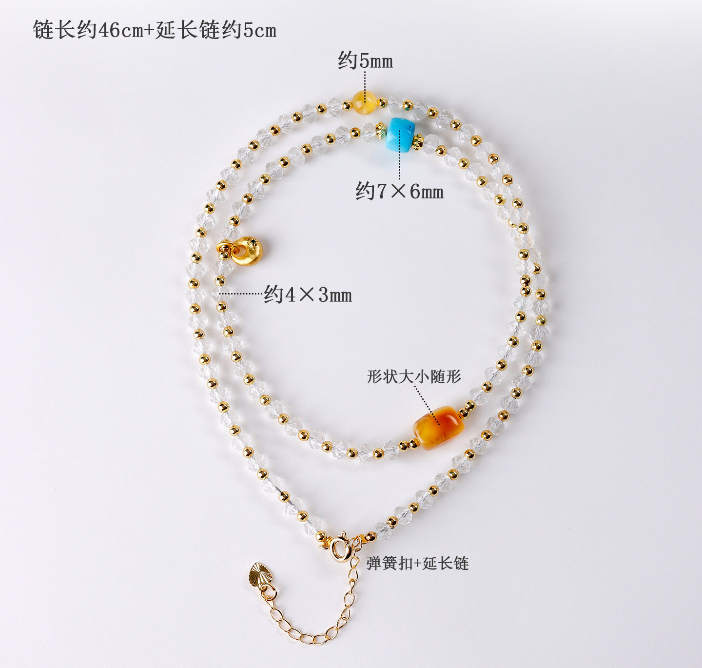 Pure White Crystal Collarbone Necklace for Women - Spiritual Elegance & Positive Energy