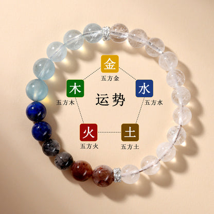 Five Elements Crystal Bracelet - Natural Gemstone Balance for Women