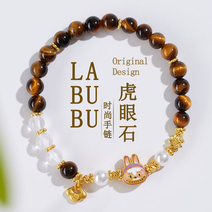 Natural Tiger Eye and White Crystal Energy Bracelet for Women - Harmony and Protection