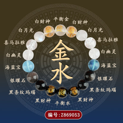 Five Elements Five Paths God of Wealth Natural Crystal Bracelet - Balance & Prosperity Unisex Jewelry